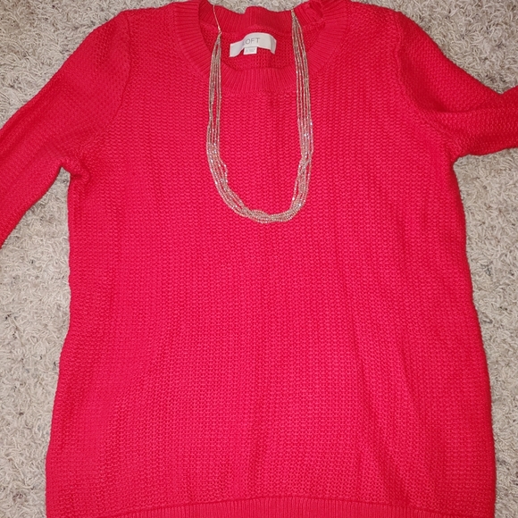 Red Textured Sweater - Picture 3 of 4